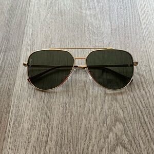 otra billie small blue & gold aviator metal frame sunglasses eyewear NEW